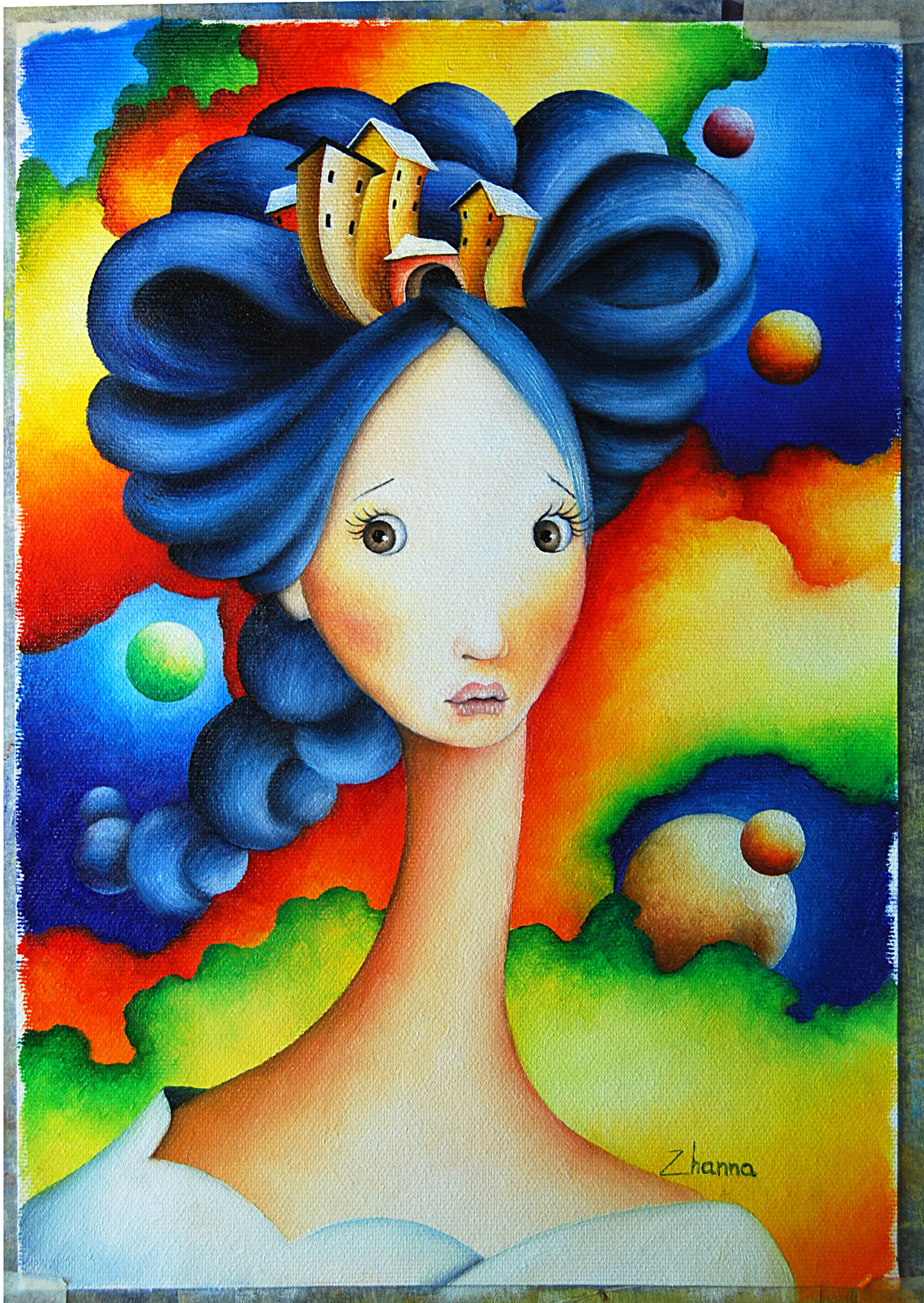 panning the sands surreal zodiac scorpio art (copy) Fires Of Io - Cosmic Space Fantasy Oil Painting