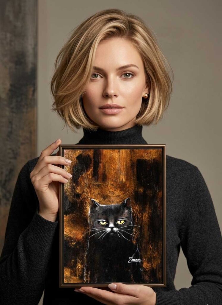 Home zhanna ay cat painting a5